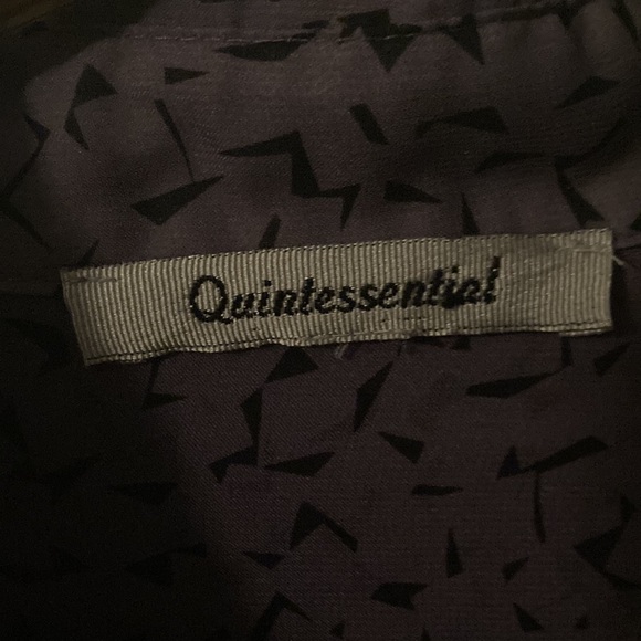 Quintessential Lavender and Black Button Down Blouse - Picture 4 of 6